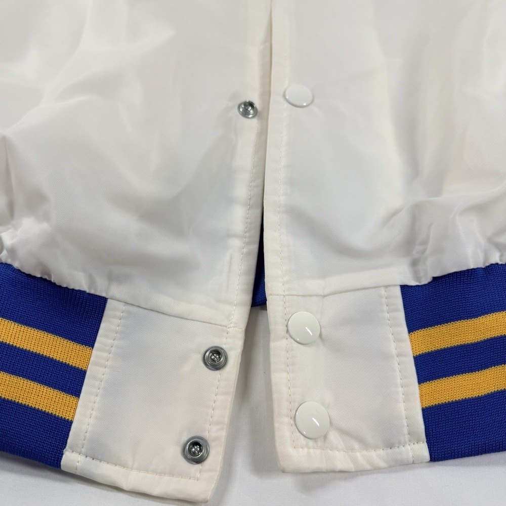 Vintage UCLA Satin Jacket MVP White Snap USA Mens‎ XL Bomber Embroidered 70s 80s - Picture 13 of 16